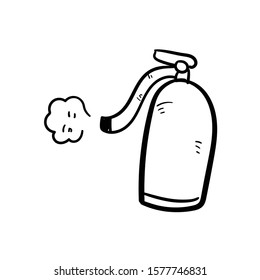 Fire extinguisher doodle icon vector hand drawing 