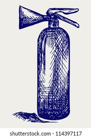 Fire extinguisher. Doodle style