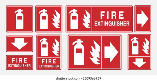 Fire extinguisher emergency icon sign symbol. Vector illustration image. Isolated on white background.