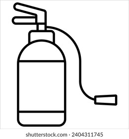 Extinguidor de incendios, icono web de emergencia en estilo de línea
