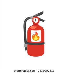 Fire extinguisher emoji vector, fire killer, fire reel hose on isolated background.