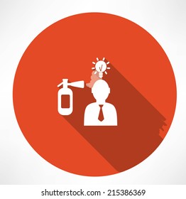 fire extinguisher extinguishes the idea of man icon