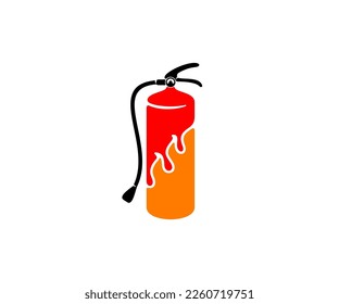 Extintor, extintor, extinción y lucha contra incendios, diseño gráfico. Incendios, llamas, bomberos, equipos de extinción e incendio, señales y símbolos, diseño e ilustración de vectores