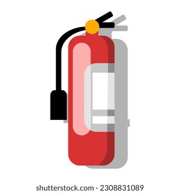 Icono plano del extintor de incendios aislado en fondo blanco. Ilustración vectorial.
