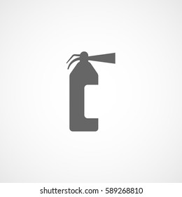 Fire Extinguisher Flat Icon On White Background
