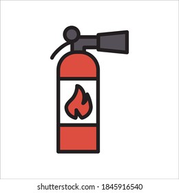 Ilustración de la plantilla de vectores de iconos planos de extinción de incendios