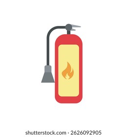 Ilustração do vetor do ícone plano do extintor de incêndio. Bombeiros, segurança, equipamento de resgate de design vetorial ilustração. 