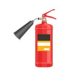 Fire Extinguisher. Flat Vector Illustration Isolated On White Background. Icon.