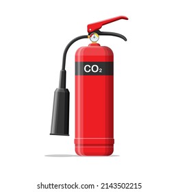Fire extinguisher. Flat vector illustration isolated on white background. Icon.