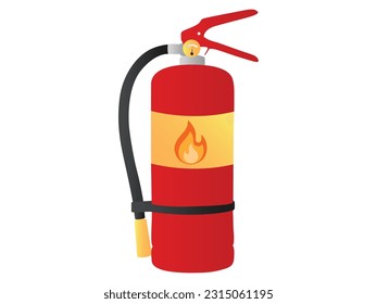 Extintor de incendios. Ilustración vectorial plana aislada en fondo blanco. Icono. Equipo de extinción de incendios portátil o industrial. Ilustración plana de la unidad de seguridad contra incendios.