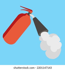 Fire extinguisher with foam, illustration, vector