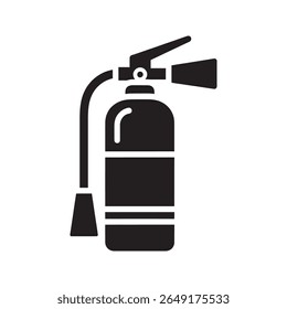 Ícone de glifo do extintor de incêndio para equipamento de segurança de emergência ferramenta de combate a incêndios e sistema de supressão de chama ilustração vetor ícone de glifo sólido