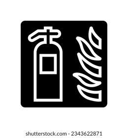 fire extinguisher glyph icon vector. fire extinguisher sign. isolated symbol illustration