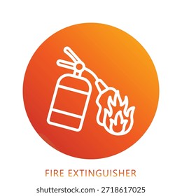 Fire Extinguisher Gradient Icon Mini Illustration, Use For Modern Concept, Print, Ui, Ux Kit, Web And App Development. Vector Related To Firefighter, Rescue And More