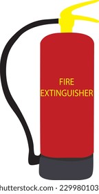 A fire extinguisher is a handheld active fire protection device usually filled with a dry or wet chemical used to extinguish or control small fires, often in emergencies. vector illustration