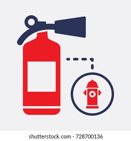 Fire Extinguisher and Hydrant Icon. Flat Isolated Vector Graphic Illustration