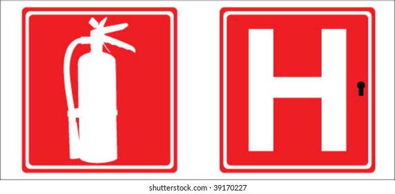 fire extinguisher and hydrant vector