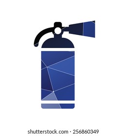 fire extinguisher icon Abstract Triangle Geometrical background 