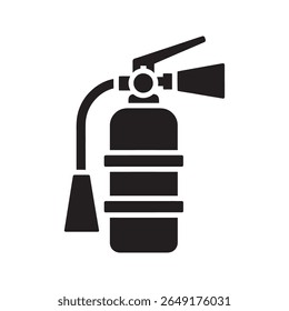 Ícone de extintor de incêndio Dispositivo ativo de proteção contra incêndio utilizado para controlar ou extinguir pequenos incêndios numa situação de equipamento de segurança de emergência vetor ícone de glifo sólido