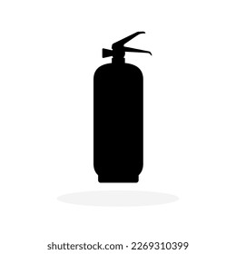 Fire extinguisher icon. Fire extinguisher black icon. Vector illustration. Firefighter equipment