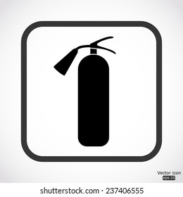 fire extinguisher icon - black vector illustration