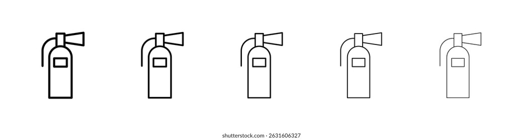 Ícone de extintor de incêndio em preto. Ilustração vetorial para design gráfico