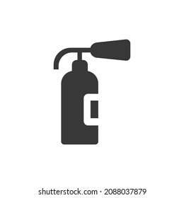 Icono del extinguidor de incendios Gráfico de vectores negro y blanco