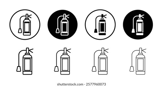 Fire extinguisher icon black and white vector sign