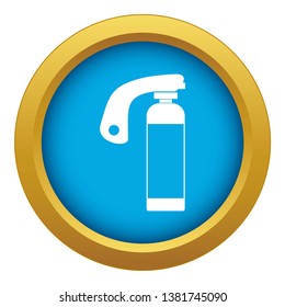 Fire extinguisher icon blue vector isolated on white background for any design