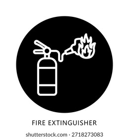 Botão De Ícone Do Extintor De Incêndio Mini Ilustração, Use Para O Conceito Moderno, Imprimir, Ui, Kit Ux, Web E Desenvolvimento De Aplicações. Vetor Relacionado A Bombeiro, Resgate E Muito Mais