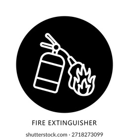 Botão De Ícone Do Extintor De Incêndio Mini Ilustração, Use Para O Conceito Moderno, Imprimir, Ui, Kit Ux, Web E Desenvolvimento De Aplicações. Vetor Relacionado A Bombeiro, Resgate E Muito Mais