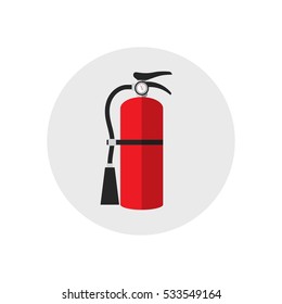 Fire extinguisher icon cartoon style. Single silhouette fire equipment icon. Vector illustration. Flat style