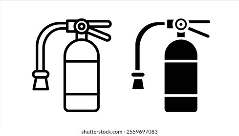 Fire extinguisher Icon collection in filled and stroke style.