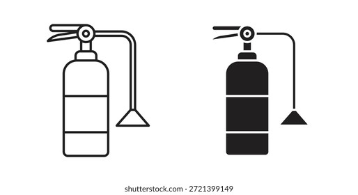 Conjunto de concepto de icono de extintor de incendios. Colección de íconos simple