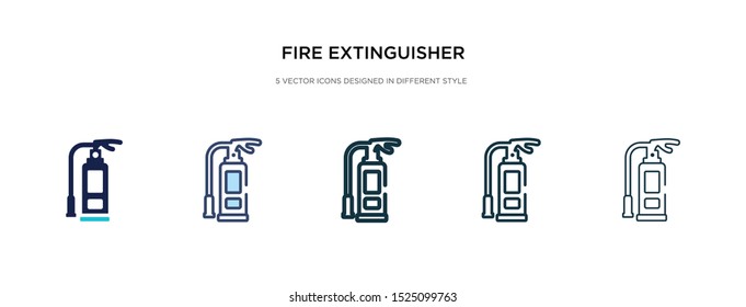 fire extinguisher icon in different style vector illustration. two colored and black fire extinguisher vector icons designed in filled, outline, line and stroke style can be used for web, mobile, ui