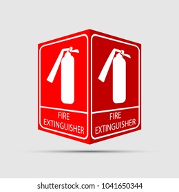 Fire extinguisher icon double sided.Vector illustration
