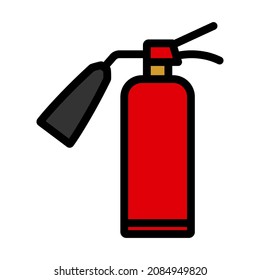 Fire Extinguisher Icon. Editable Bold Outline With Color Fill Design. Vector Illustration.