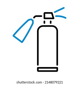 Icono de extinguidor de incendios. Contorno de negrita editable con diseño de relleno de color. Ilustración vectorial.