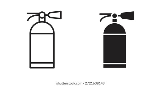 Fire extinguisher icon in filled, thin line, stroke style for website and apps