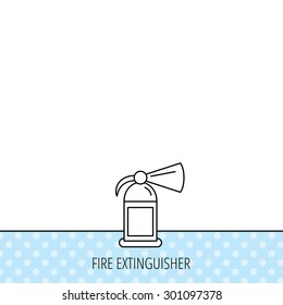 Fire extinguisher icon. Flame protection sign. Circles seamless pattern. Background with icon. Vector