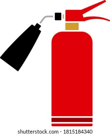 Icono de extinguidor de incendios. Diseño de color plano. Ilustración vectorial.