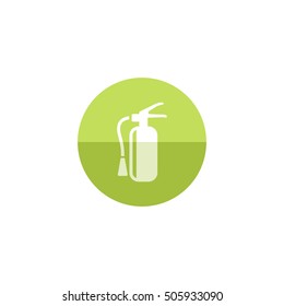 Fire extinguisher icon in flat color circle style. Office equipment building