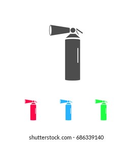 Fire extinguisher icon flat. Color pictogram on white background. Vector illustration symbol and bonus icons