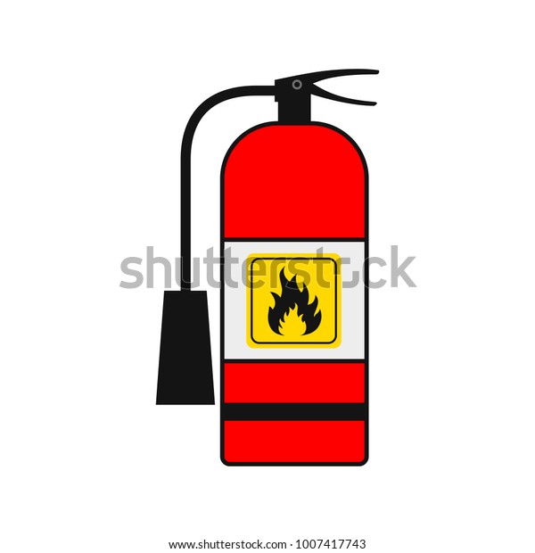 Fire Extinguisher Icon Flat Design Vector Stock Vector Royalty Free 1007417743