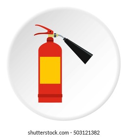 Fire extinguisher icon. Flat illustration of fire extinguisher vector icon for web