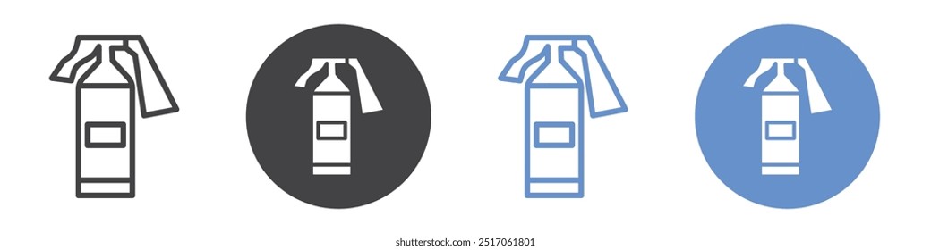 Fire extinguisher icon flat line symbol set.