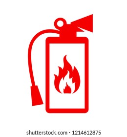Fire extinguisher icon. Flat fire safety - for stock