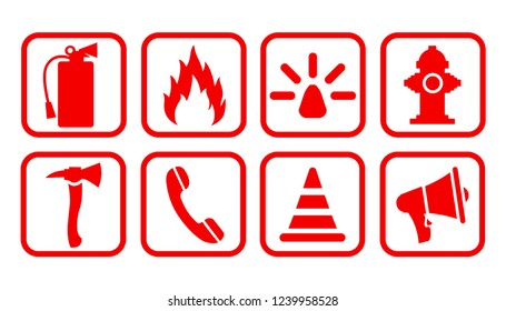 Fire extinguisher icon. Flat fire safety - vector