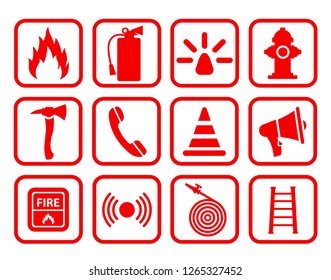 Fire extinguisher icon. Flat fire safety - for stock