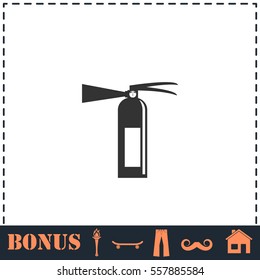 Fire extinguisher icon flat. Simple vector symbol and bonus icon